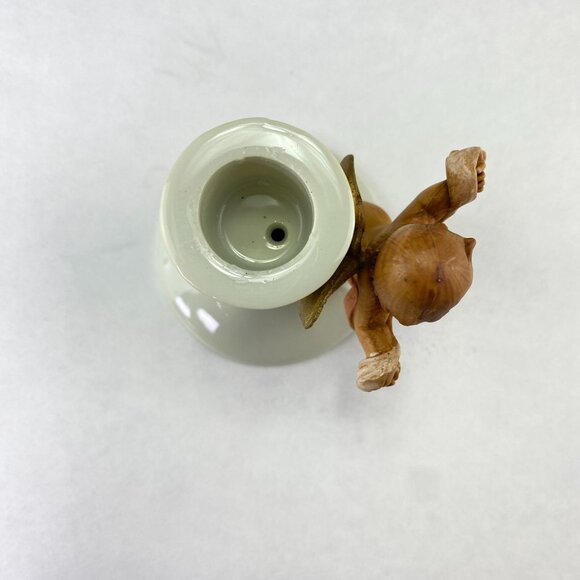 Vintage RR Roman O Holy Night Candlestick with Cherub Angel - Picture 7 of 10